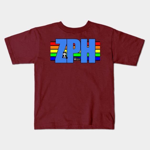 ZeroPage Homebrew ZPH Logo with Cats! Kids T-Shirt by ZeroPage Homebrew